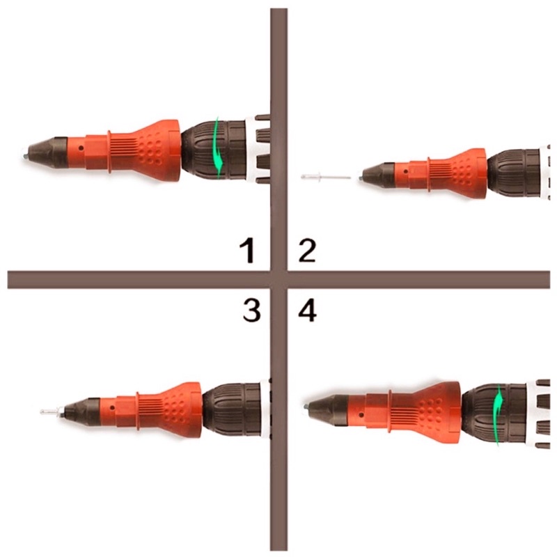 ALAT ADAPTOR ADAPTER KONVERTER KEPALA MATA BOR TANG PASANG PAKU KELING RIVET RIPET KE MESIN BOR ELEKTRIK DRILL RIVET RIPET GUN ADAPTER