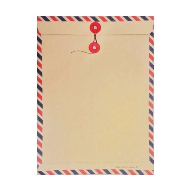 

HJK [50 pcs] Amplop coklat Folio F4 310 airmail tali