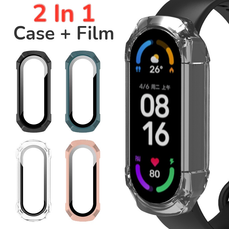 1pc Case Pelindung Layar Tempered Glass Full Cover Xiaomi Mi Band 7 7NFC