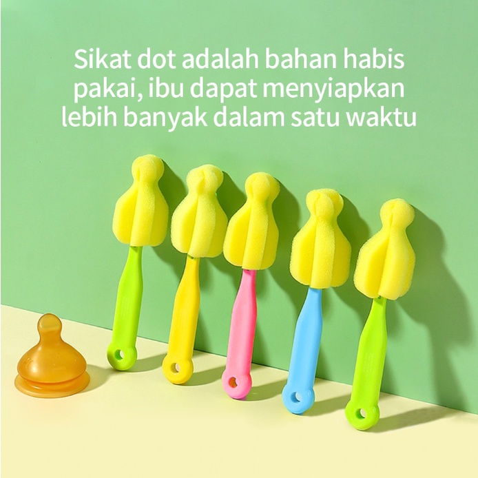 Sikat Botol Susu Bottle Nipple Brush Sikat Botol Dot | Sponge Botol Bayi Baby Bottle [Random]