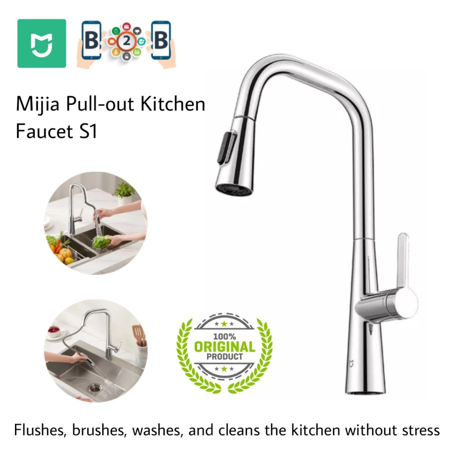 Mijia Pull Out Kitchen Faucet Sink S1 Keran Air Dapur Premium