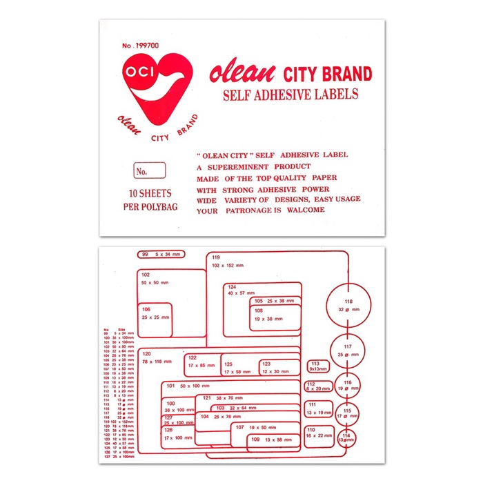 

STICKER LABEL / LABEL HARGA OCI ISI 10 LEMBAR