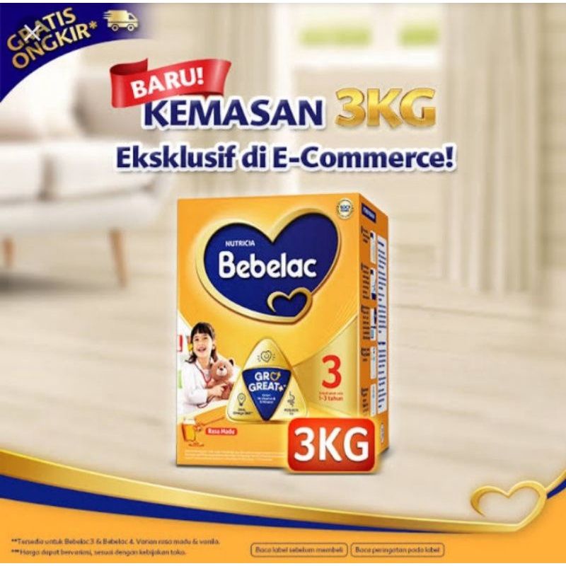 susu bebelac 3 1-3 tahun 3000gr 3kg susu bebelac 3