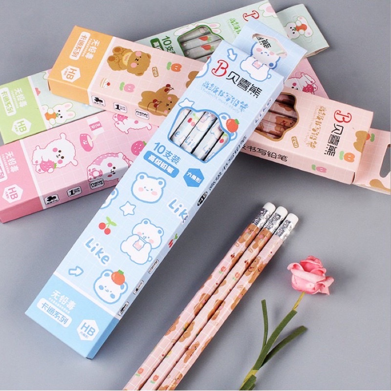 

1 buah 1 pc 1 BIJI pensil dengan penghapus eraser pencil cute motif animal bear blue pink sheep green rabbit creme cream bear murah alat tulis anak sekolah TK paud playgroup lucu murah kawaii ala korea cute