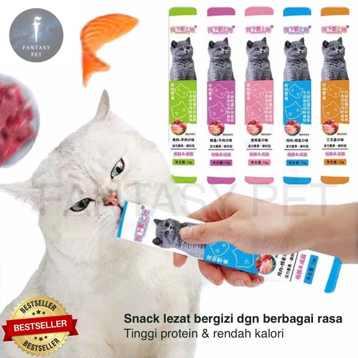 CREAMY SNACK CEMILAN kucing anjing kitten treats bernutrisi 15gr BIXIA