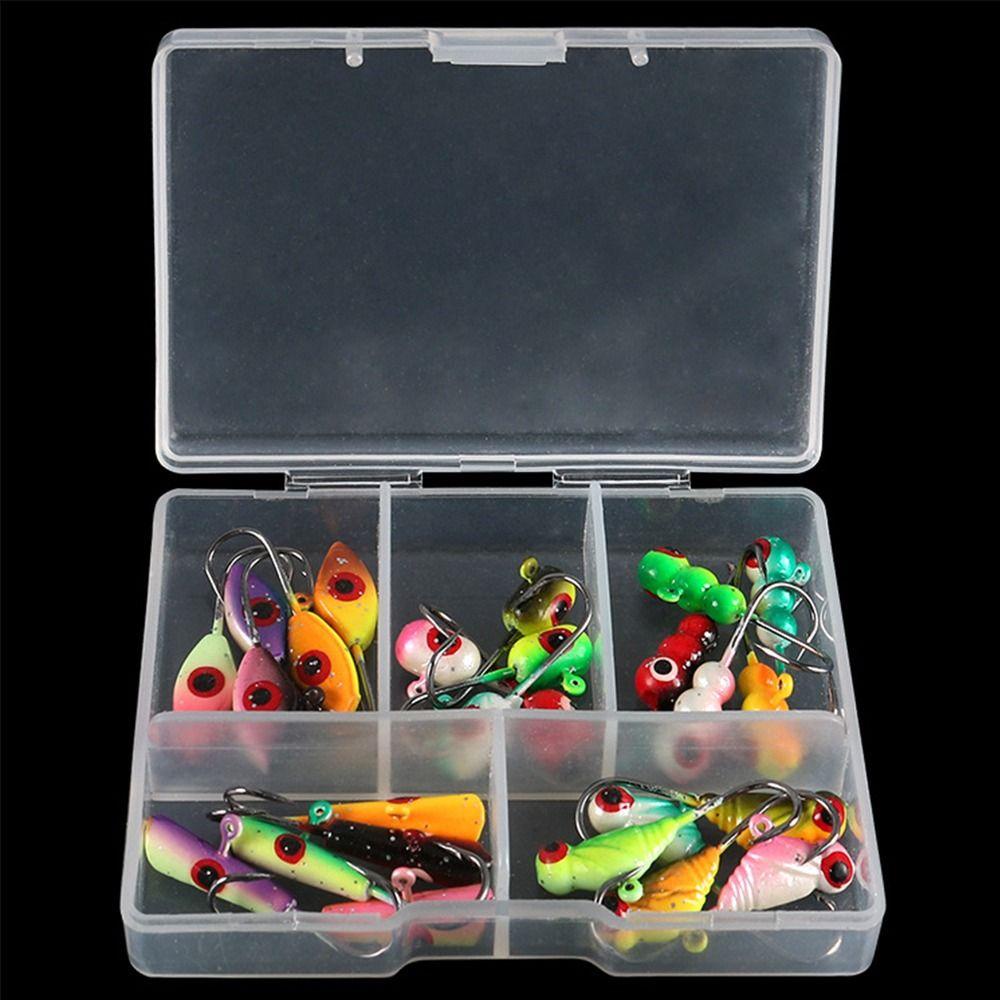 Top 25pcs/Box Musim Dingin Es Memancing Umpan diamond Jigging Walleye Lead Hard Hook