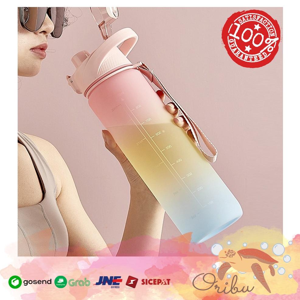 BOTOL MINUM PASTEL GRADASI 1 LITER BOTOL MINUM VIRAL 1000ML  BPA FREE MURAHHHH...,,,,,