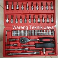 Kunci Sok Set 46 In 1 Socket Wrench Set Tool Box 46 Pcs High Quality