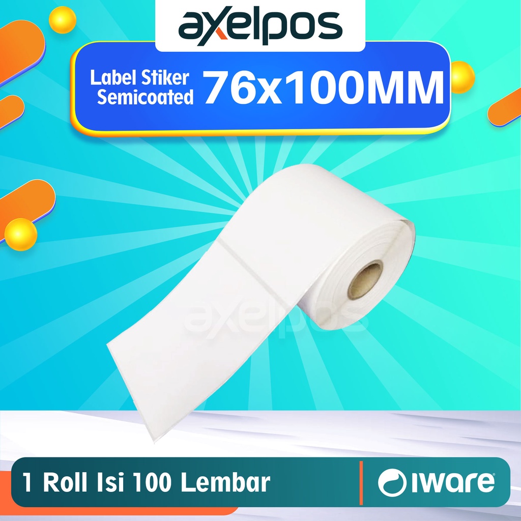 Label thermal Stiker 76x100 Isi 100 Lembar