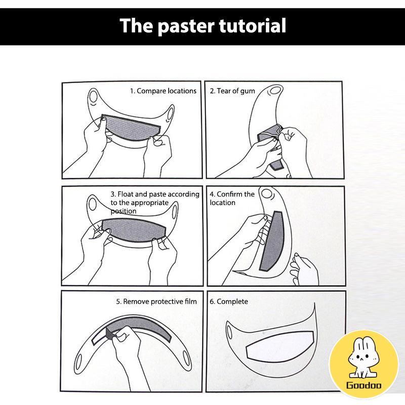 Tongkat Transparansi Tinggi Di Luar Helm Sepeda Motor Tahan Hujan Film Anti-kabut Instalasi Sederhana Mengemudi Aman -Doo