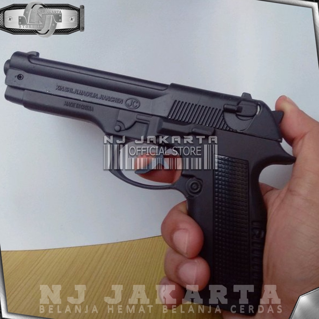 Korek Api Gas PIstol Besi Metal Black Doff Free Sarung Mancis Lighter