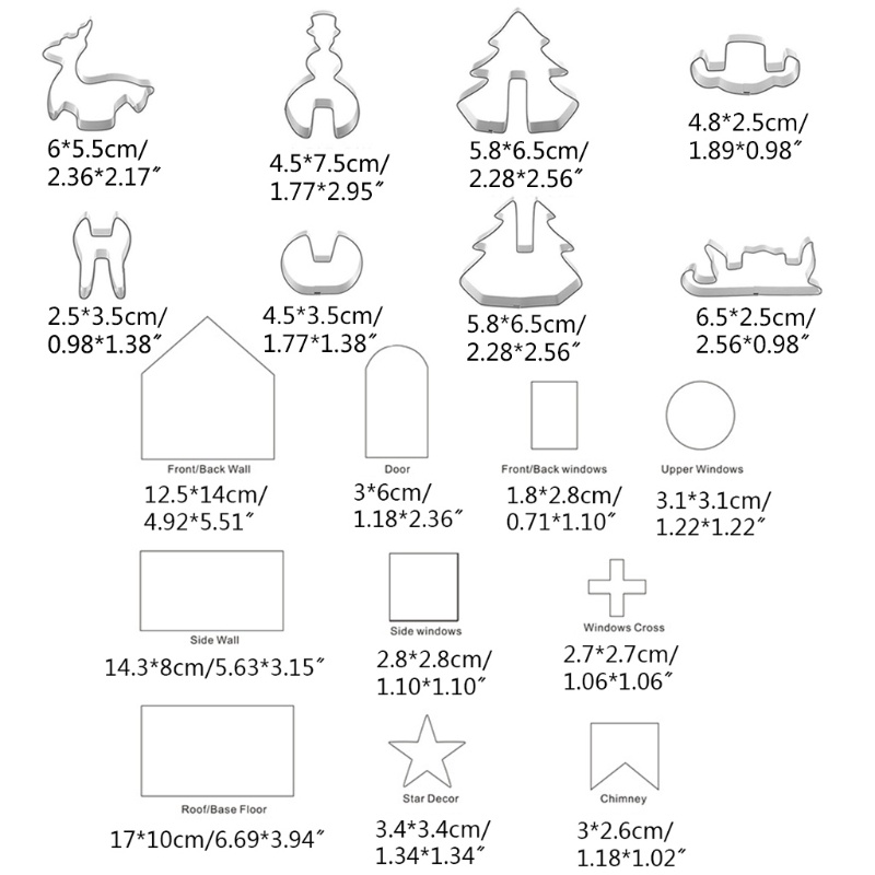 Alat Pemotong Biskuit Cookie Pastry Bentuk Rumah Jahe Bahan Stainless Steel