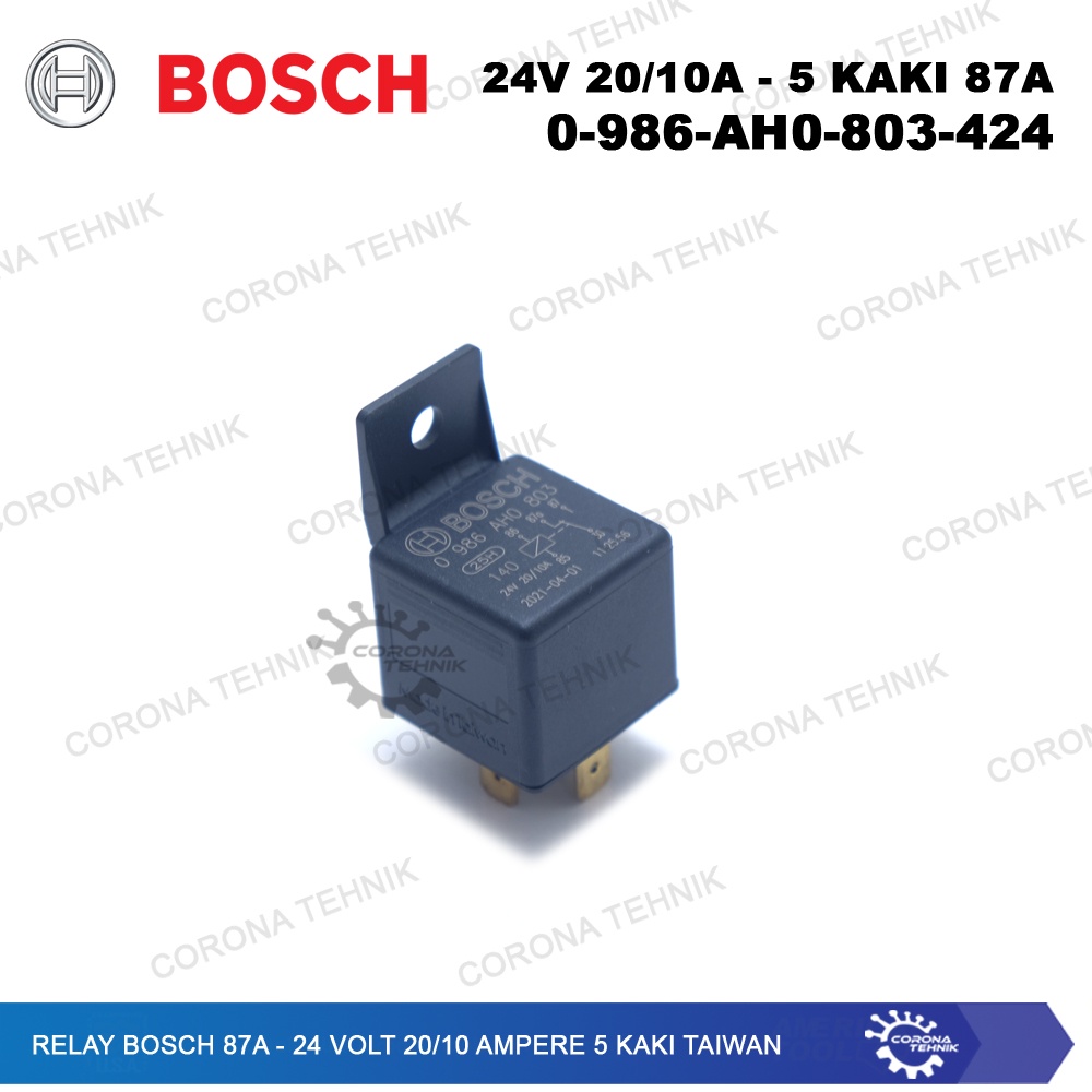 Taiwan - Relay Bosch 87a - 24 Volt 20 Ampere 5 Kaki - 0-986-AH0-803-424