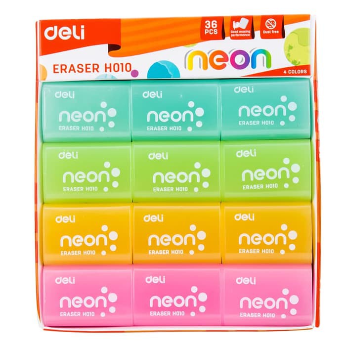 PENGHAPUS PENSIL BENTUK LUCU WARNA DELI H010 NEON COLOR ERASER PENCIL