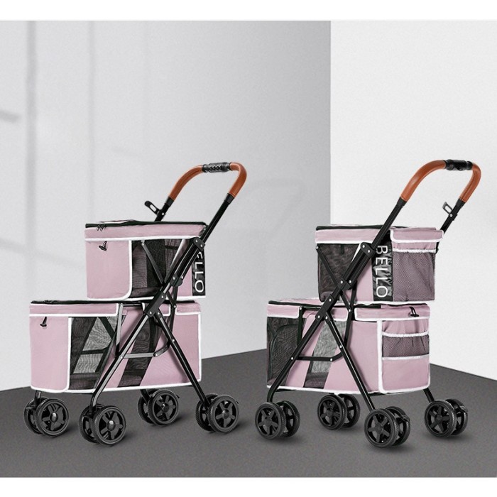 Stroller Pet Bello LD03M 4 Roda 2 Tingkat Untuk Anjing &amp; Kucing