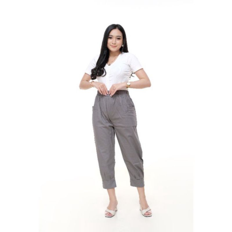 Haruka pants / Hinata pants (Celana panjang wanita model baggy 7/9 bahan katun combed premium)