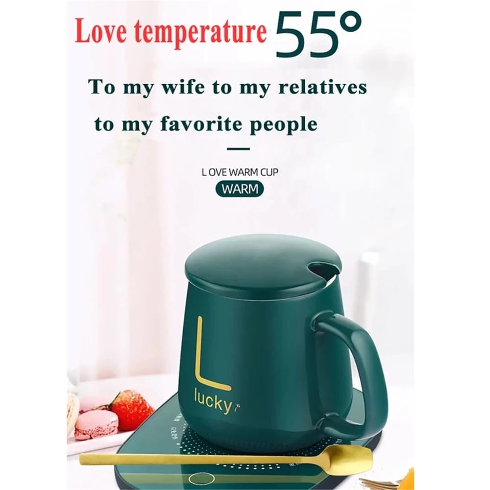 Gelas Listrik Keramik Pemanas Cangkir Mug Coffee Warmer Elektrik Gift Box