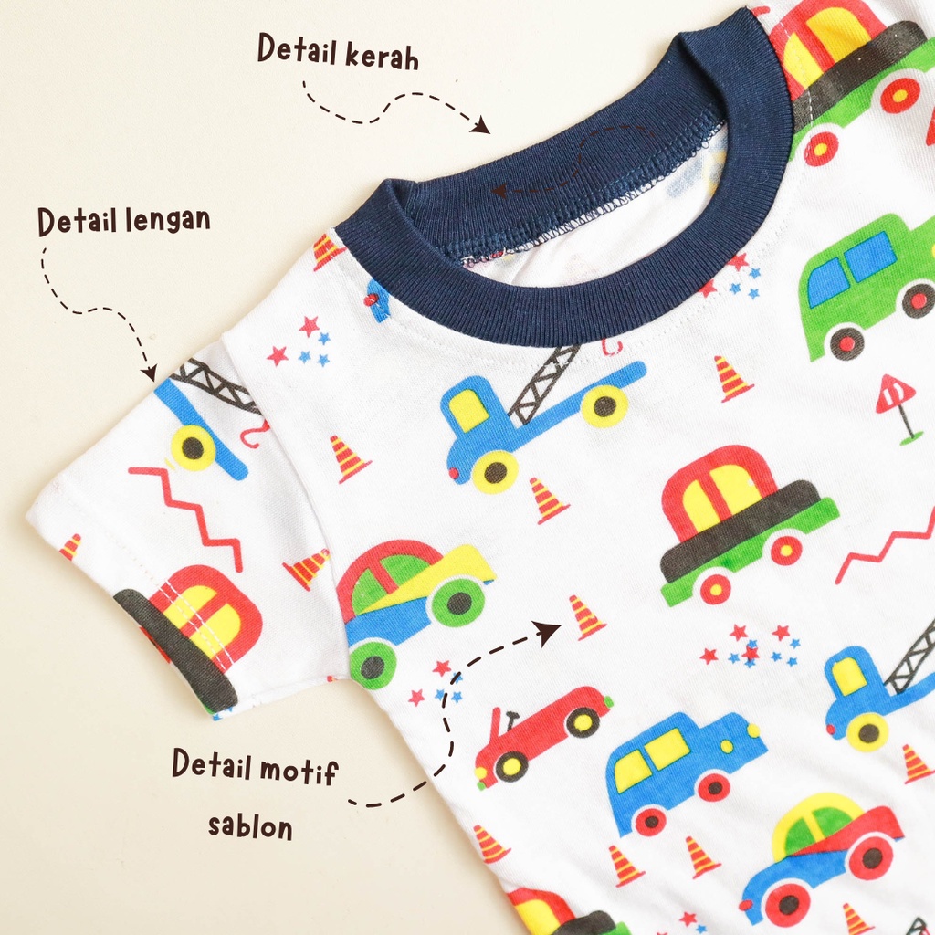 Nuna Store JK Motif Cars / Setelan Baju Anak laki laki dan perempuan untuk Usia 6 Bulan - 3 Tahun keren dan lucu