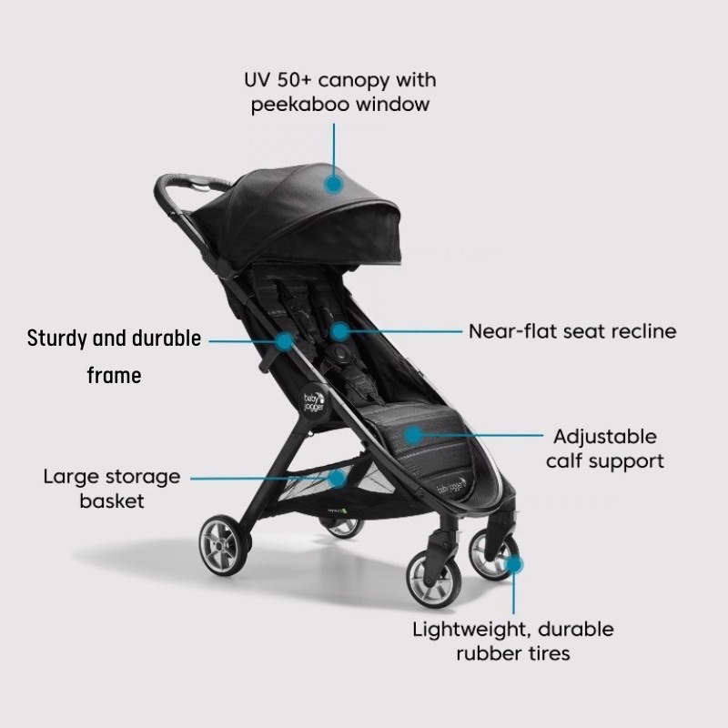 (READY STOCK) BABY JOGGER STROLLER CITY TOUR 2 pitch black (FREE BELLY BAR) / STROLLER BAYI/ KERETA DORONG / baby jogger stroller / baby jogger pitch black