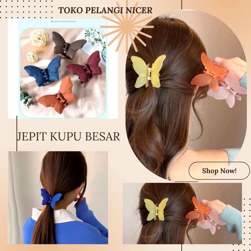 JEDAI MOTIF KUPU-KUPU PREMIUM - Jepit Rambut kupu besar Aksesoris Pita Wanita Jepit Rambut Korea / Kep Rambut Hiasan Rambut Pesta