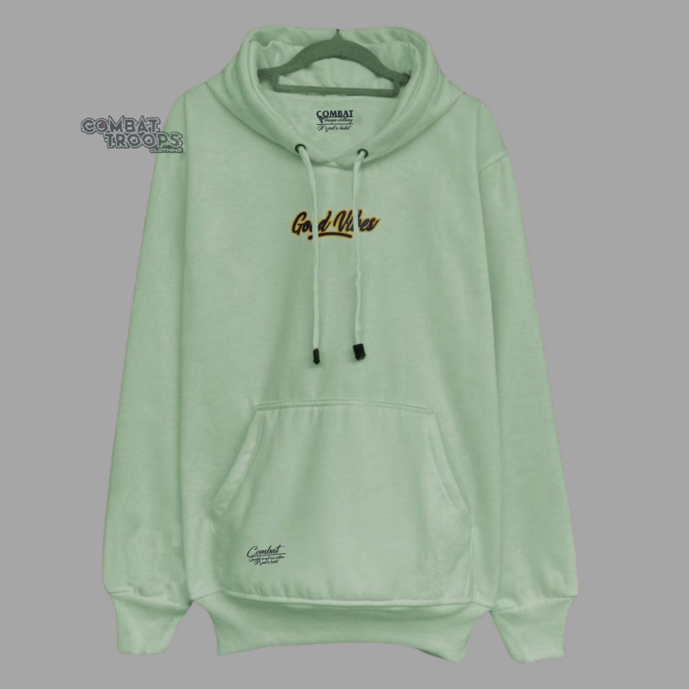 Jaket Sweater Hoodie Unisex Oversize XXL Warna Hijau Mint List Good Vibes Hoodie Cowok Cewek Terbaru Kekinian Terlaris 2022