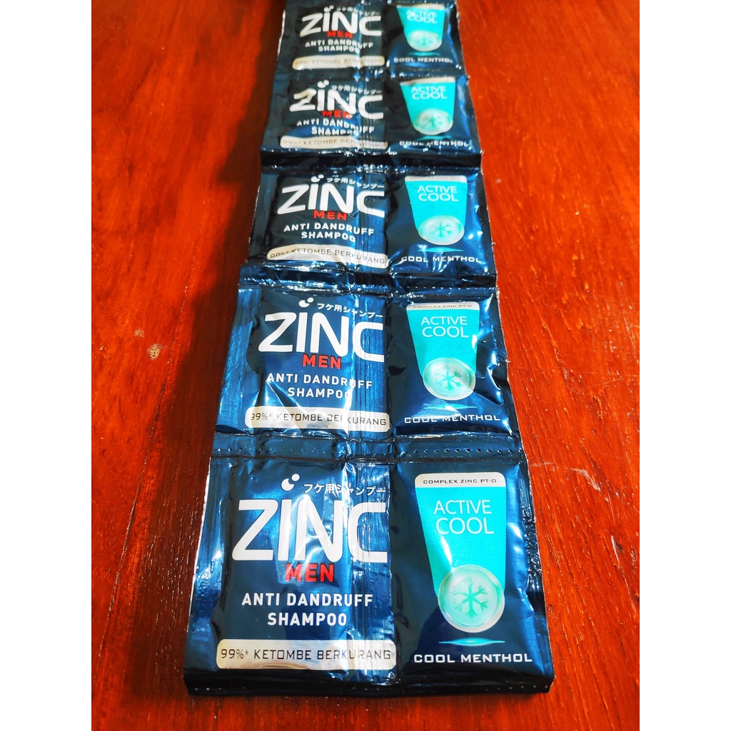 ZINC MEN ACTIVE COOL SHAMPO ZINC 1 RENCENG ISI 24 SACHET SAMPO ZINC