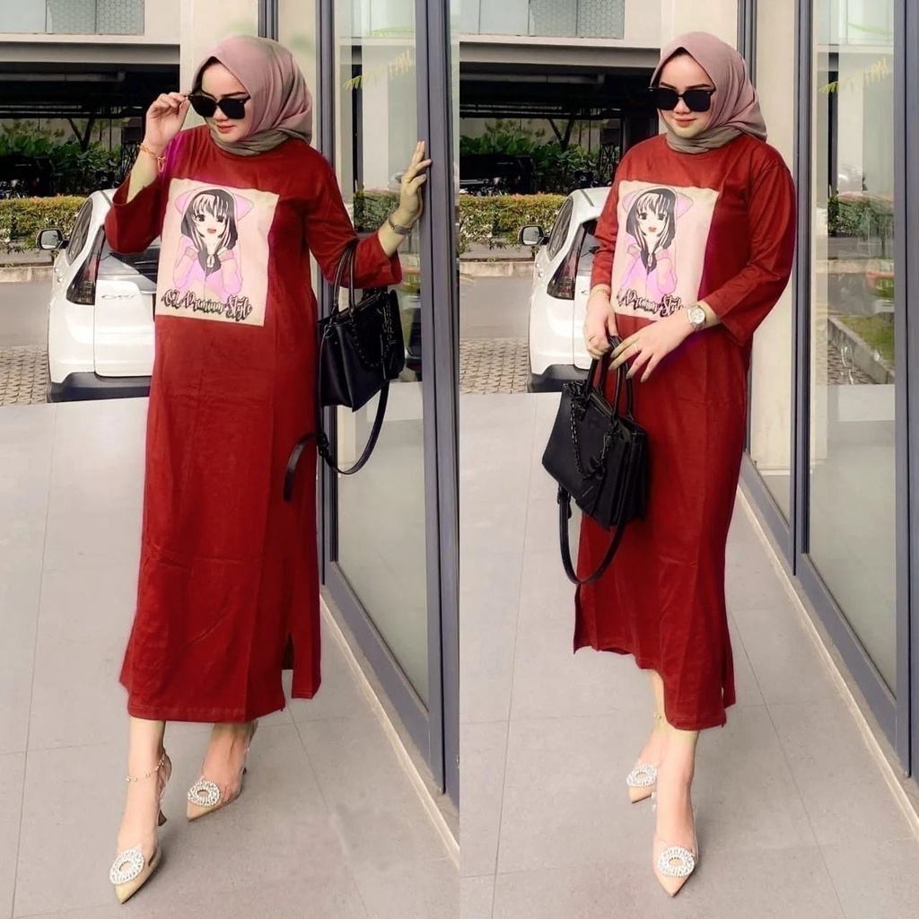 O2 Fashion / Long Dress Atika / bisa cod