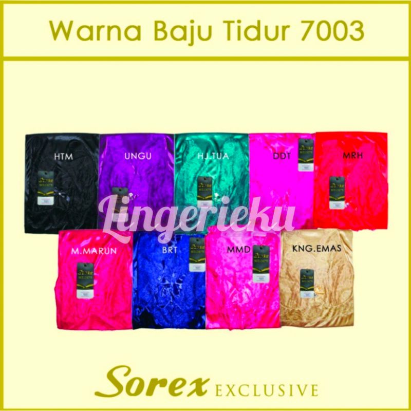 Sorex 7003 BT Baju Tidur Wanita Satin Lingerie Sorex Exclusive