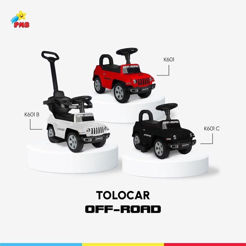 Mainan Mobil Anak Tolocar Jeep Offroad PMB K601 Push / K601B Pengaman / K601C Aki
