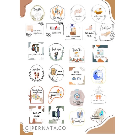 

Stiker Pengatur Arsip Keluarga/Stiker Dokumen Penting