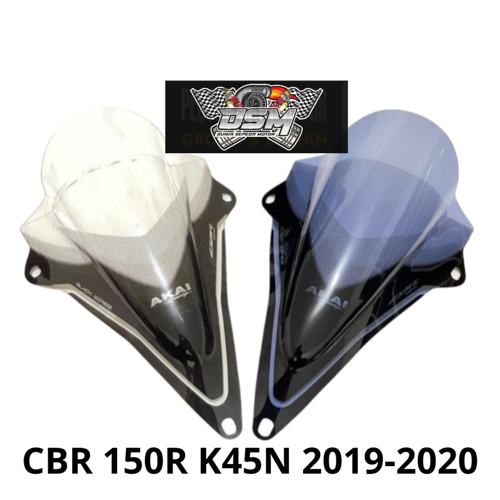 Visor Cbr 150r K45N 2019-2020 Windshield Cbr 150r K45N 2019-2020 Akai Racing Black Series