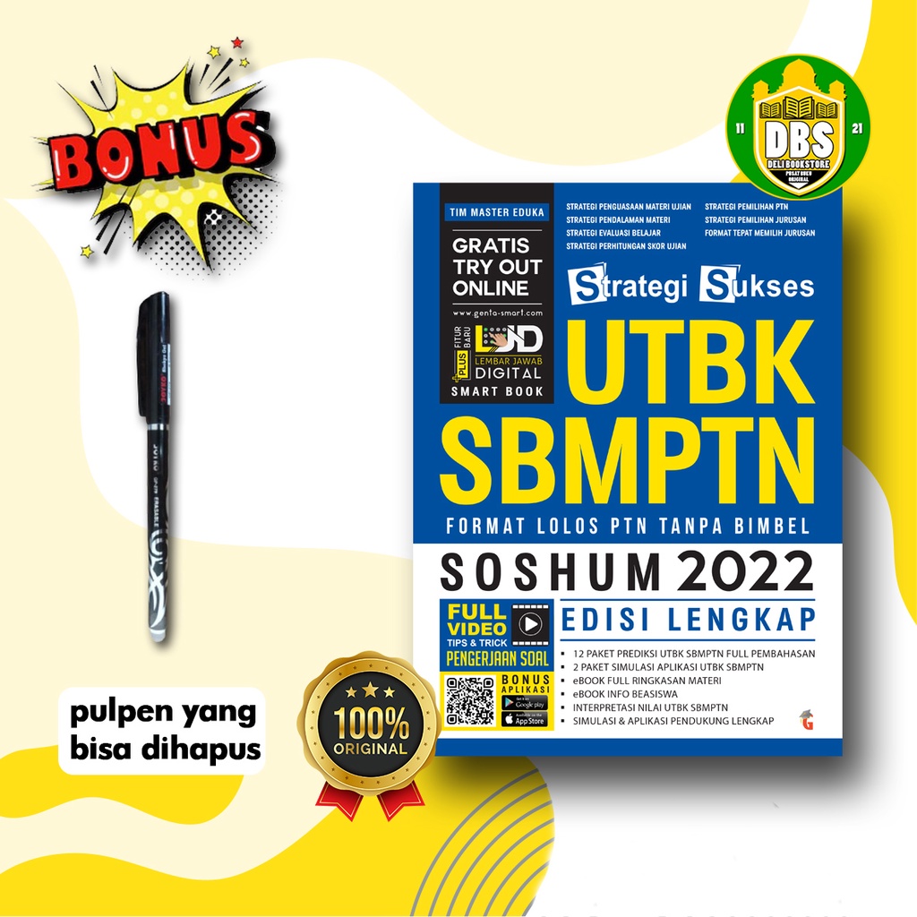 BUKU SBMPTN SOSHUM 2022 - BUKU UTBK SOSHUM 2022 - STRATEGI SUKSES UTBK SBMPTN SOSHUM 2022 FORMAT LOL