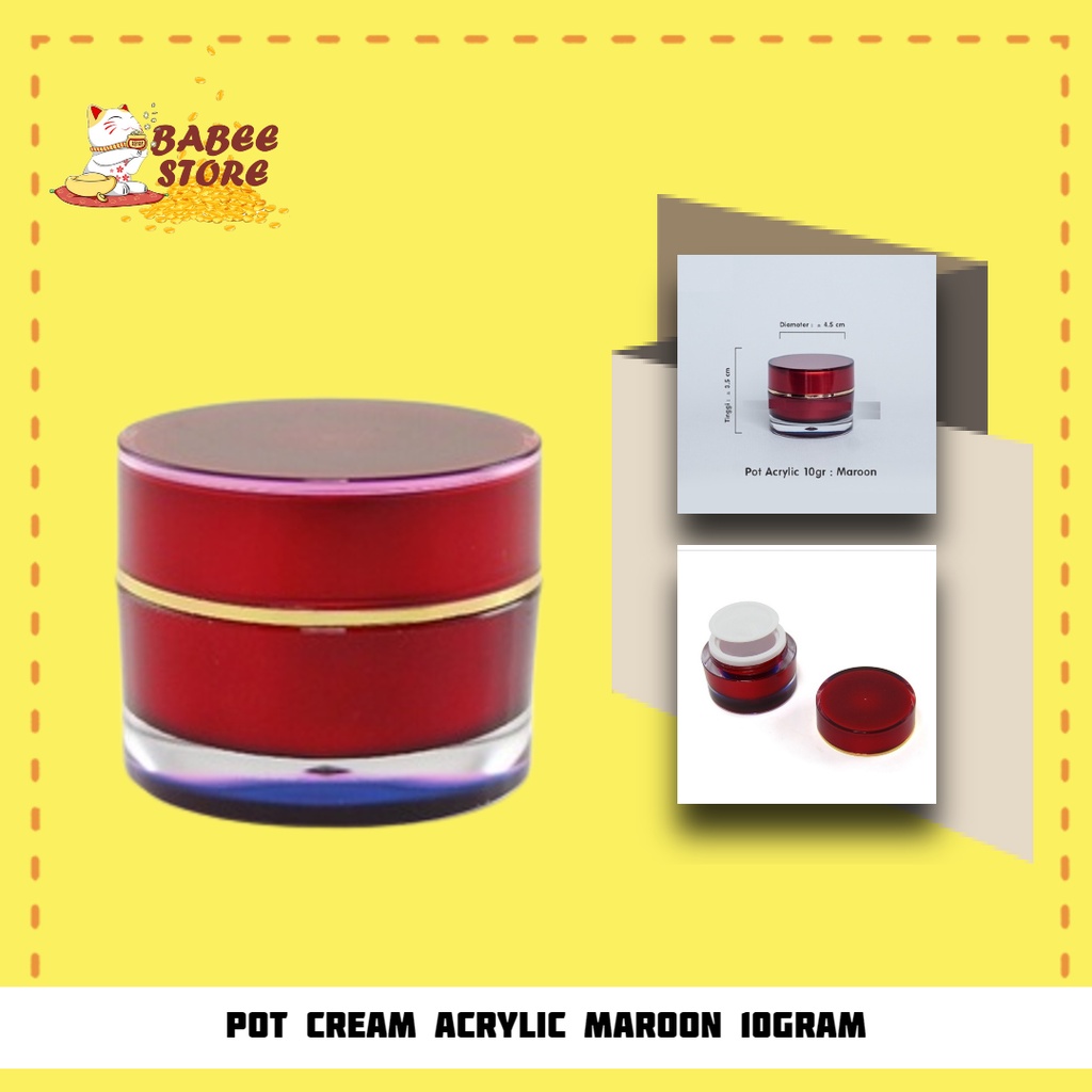 BABEE - POT CREAM 10 GRAM ACRYLIC MAROON / POT CREAM MAROON WADAH KOSMETIK
