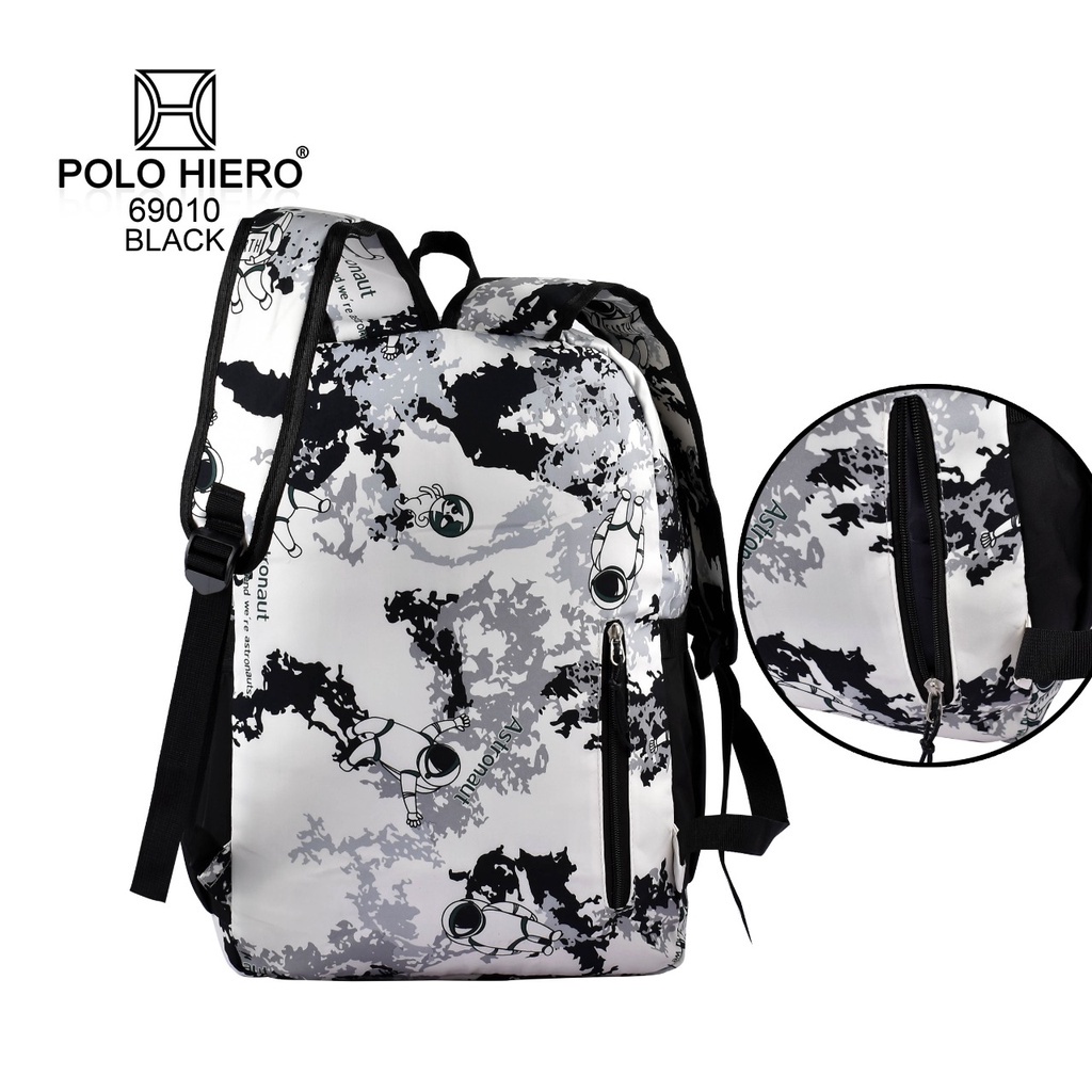 (RF) Tas Ransel Wanita Polo Hiero 69010 Tas Sekolah Backpack Perempuan Free Gantungan Boneka