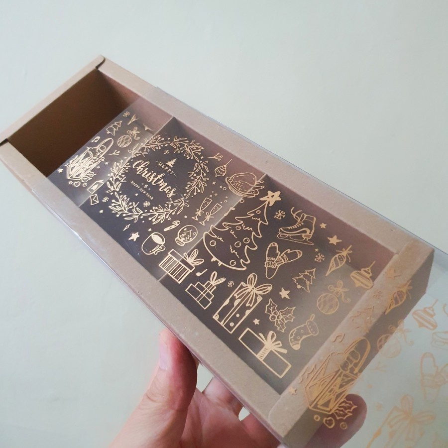 

(5pcs) kotak mika bakpao karakter natal dus packaging eggtart box fruitpie kardus pie mini sekat 3 christmas gift box