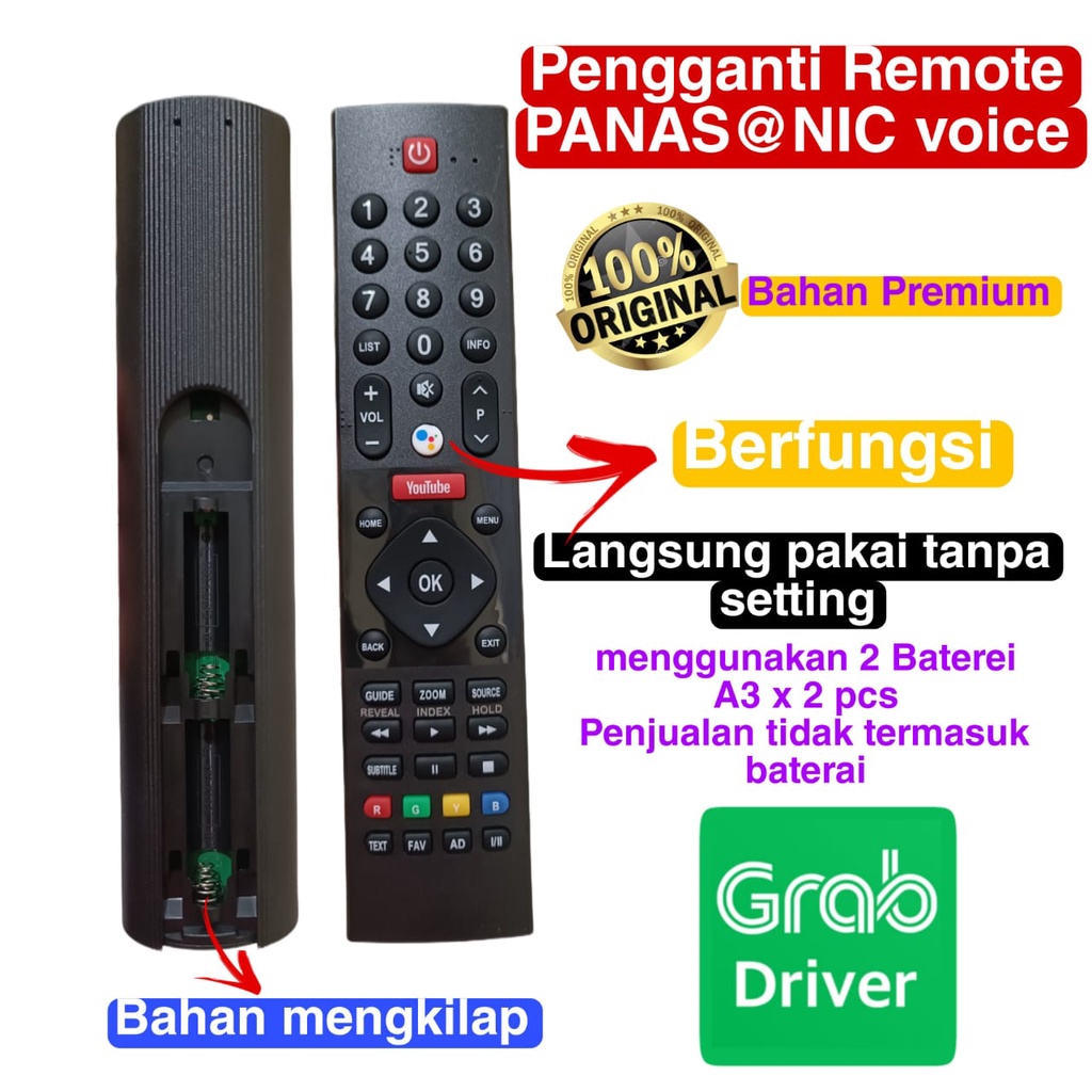 REMOTE PENGANTI TV LED SMART TV PANASONI VOICE 1204 BAHAN PREMIUM