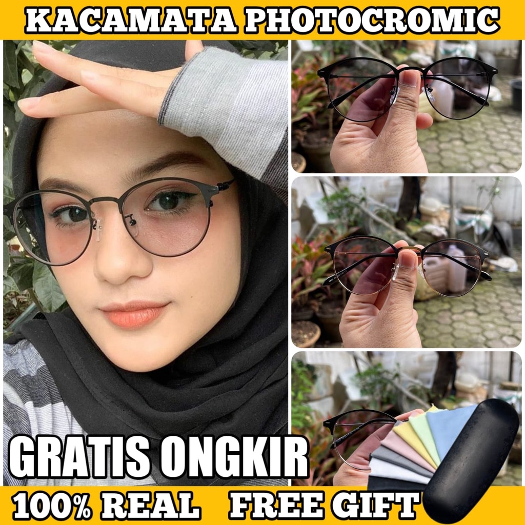 [TERMURAH] Kacamata Photocromic Korea / Anti Radiasi 2 In 1 Potokromik Photochromic Pria Wanita Fotocromic Potocromic