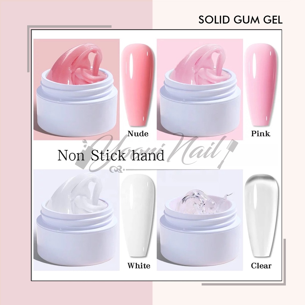 Solid gum gel adhesive extension nails gems glue 4D gel transparant clear