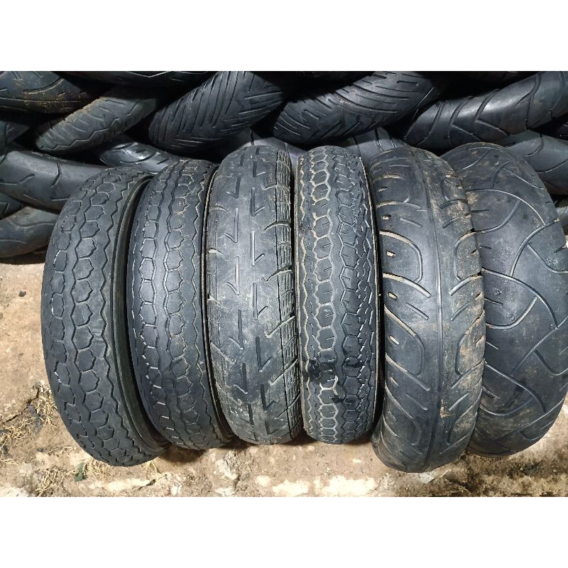 berbagai macam ban vespa seken ukiran,size 3.50 ring 8 merk inoue,mizzle dll