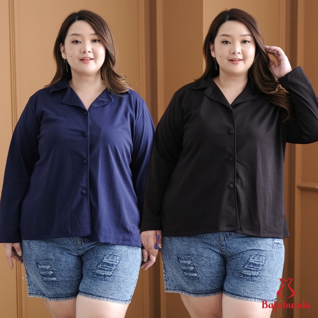 LD 130 Kemeja Oversize Wanita Jumbo Big Size VELISHA