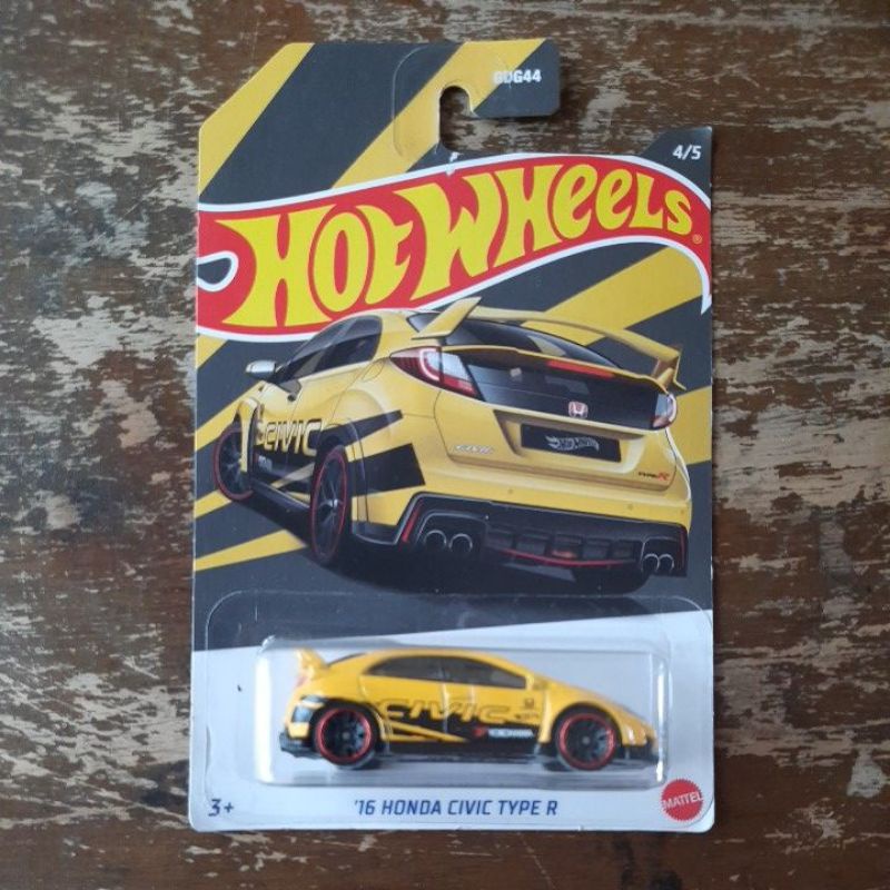 hotwheels '16 honda civic type r kuning bonus dus dan bubble wrap