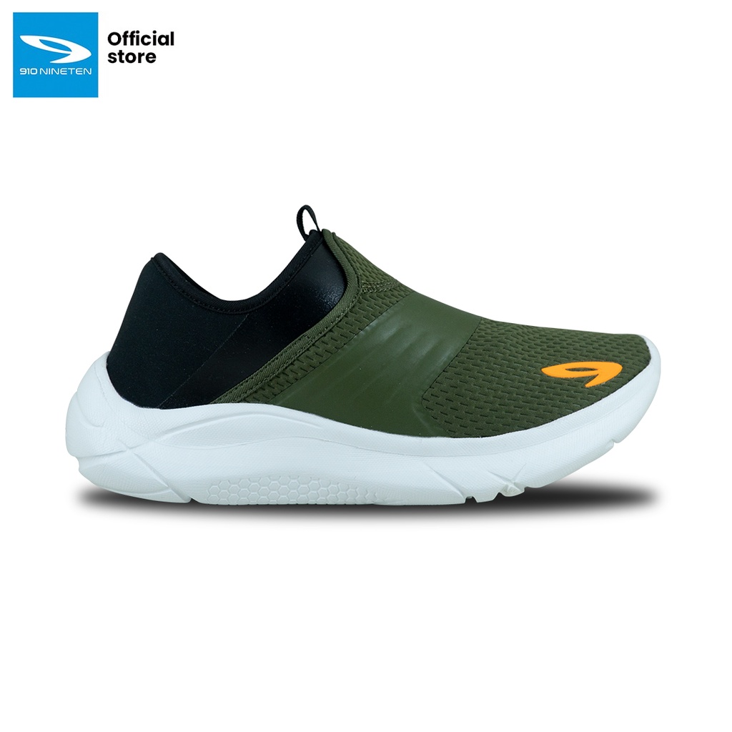 910 nineten Osaka Arch Sepatu Running HIJAU OLIVE HITAM PUTIH