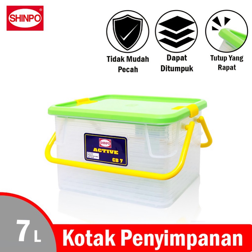 ( BISA COD ) PROMO SHINPO SIP-131 CB 7 ACTIVE KOTAK PENYIMPANAN KONTAINER 7 LITER / CONTAINER BOX LOCK SEAL DAN VACUMM / KONTAINER KECIL 7 LITER / KOTAK PENYIMPANAN JINJING