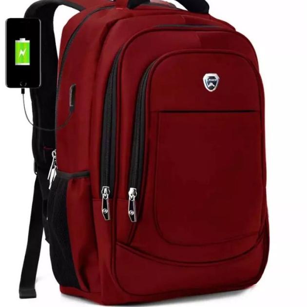 Menarik.. Tas Polo Power Tas Ransel Asli USB Tas Kantor Pria Tas Ransel Laptop USB - Tas polo anak T