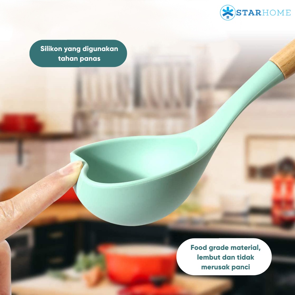 Spatula Set Alat Masak Silikon Set Alat Dapur Set Kitchen Silicon Utensil Set Sodet Sendok Sup Kuas Silikon Alat Masak Set Silikon