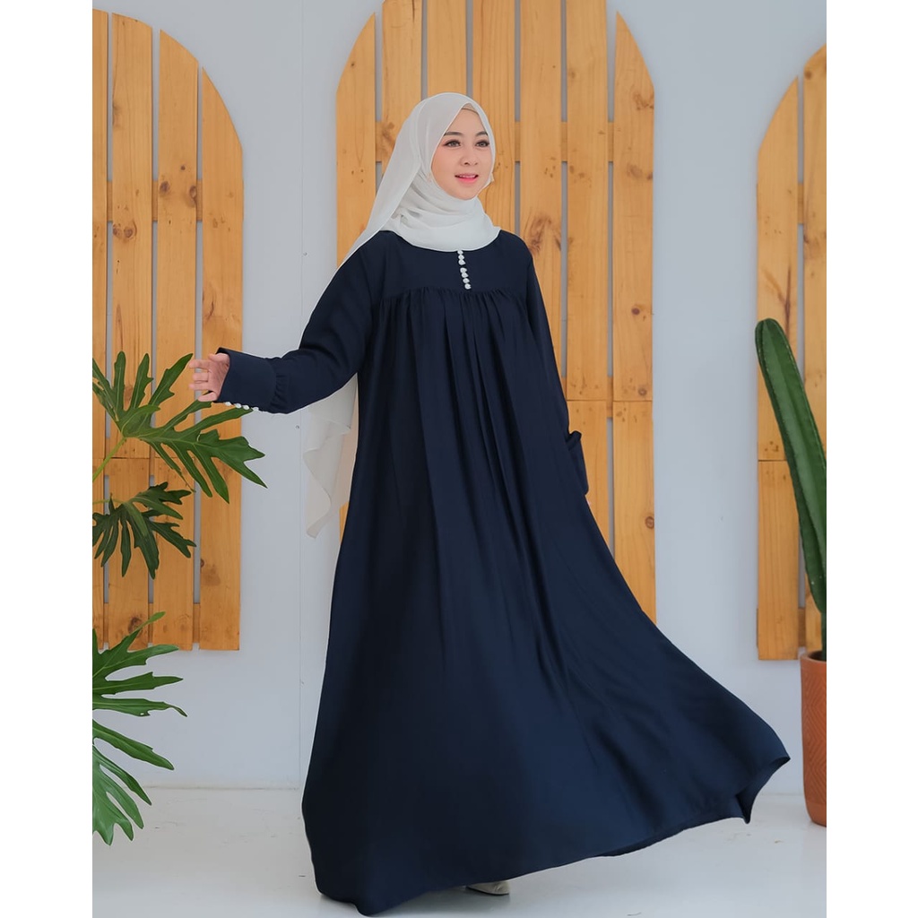 Abaya original ranum annasihah yoris premium flowly baju wanita syari modis hijrah