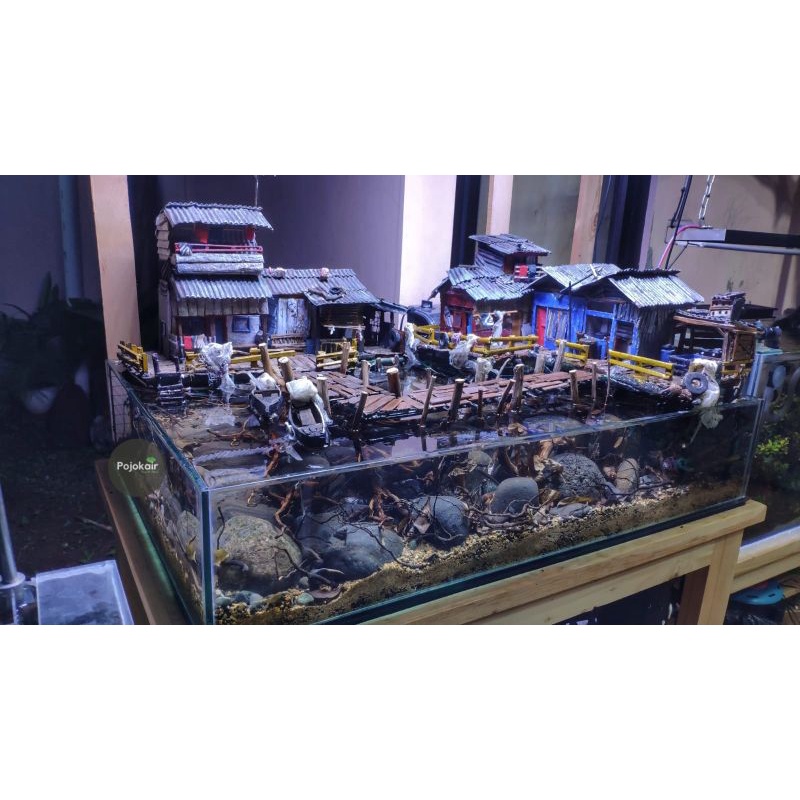 Dekorasi Aquarium Diorama rumah ukuran 40 cm