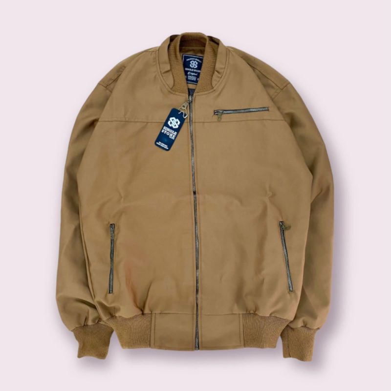Jaket Pria Jaket Bomber Polos Bahan Canvas Suede Premium