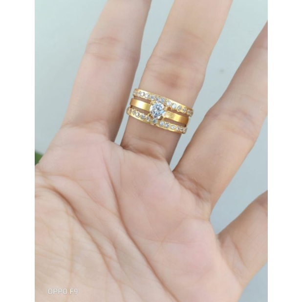 cincin perak lapis emas 22karat