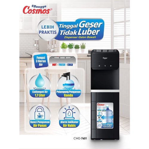 Dispenser Cosmos CWD 7601 Galon Bawah - Low Watt panas dingin normal